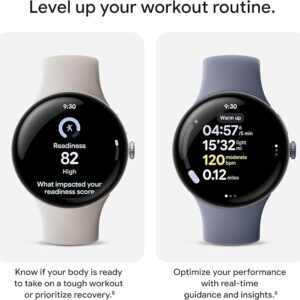 Google グーグル Pixel Watch 4 (45 mm) Polished Silver アルミケース/Porcelain アクティブ バンド Wi-Fi GA09308-US